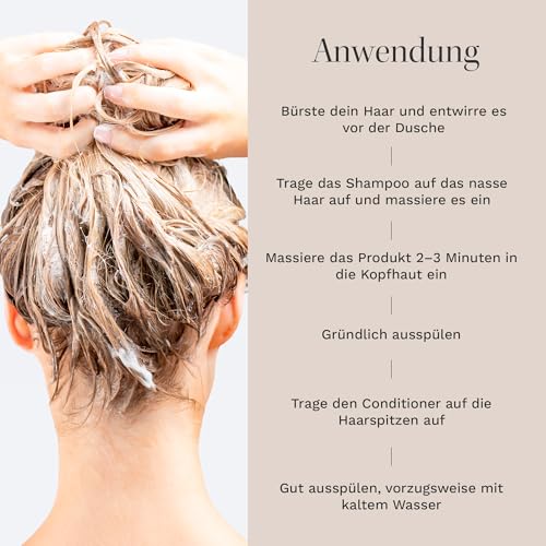 HAIR BURST Shampoo & Conditioner Set für trockenes Haar – Farbschutz & Intensivpflege, frei von Parabenen, Silikonen & SLS, mit Mandelöl, Vanilleextrakt & Aminosäuren (2 x 350 ml)