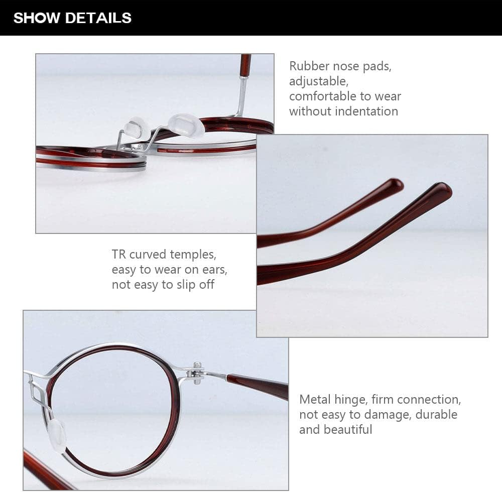 [HPIRME] レトロなスチーム パンク メガネ フレーム男性女性ライト アセテート脚眼鏡