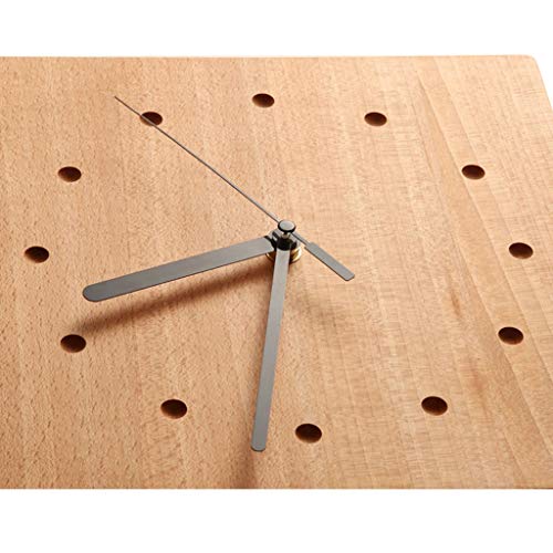 Wall Clock Non Ticking Battery Operated Living Room Decor Square Modern Simple Decorative Beech Silent Bedroom Kitchen Wood Quartz Clocks #TOP1