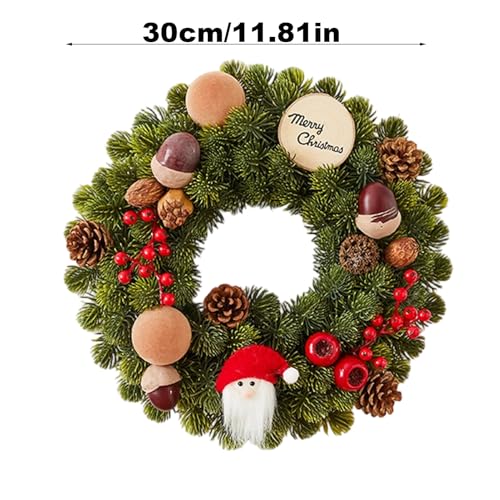 Couronne de Noël artificielle de haute qualité avec pommes de pin rustiques