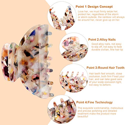 6 Pieces Medium Hair Claw Clips For Thin Hair 2.6 Inch Tortoise Shell Hair Clip Banana Clips Jaw Clips French Style Barrettes Hair Clip Accessories For Women Girls(Classic Patterns) #TOP2