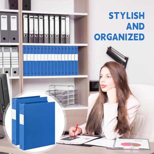 Image of Skyygemm 36 Pack 1 Inch 3 Ring Plastic Binders, Bulk Flexible PP Binders for Classroom & School Supplies, Letter Size 8.5 x 11, Holds 240 Sheets with Interior Pocket (Blue)