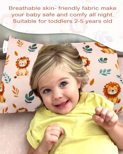Image of ALVABABY Toddler Pillowcases Stretchy Soft Fit 13 inchx 18 inch or 12 inchx16 inch Kids Pillow Cover Envelope 2 Pack for Girl Boy Travel