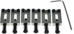 Dopro Pack of 6 Stainless Steel Guitar Saddles Bridge Saddle 10.5mm with Nickel Screws for Strat Tele 6 String Guitar