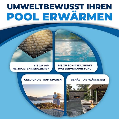 Miniatura 6 de Kesser Lona Solar Para Piscina De 400 M, Lona Solar Rectangular De 800 X 400 Cm, Cubierta Solar Flexible Que Se Puede Cortar, Lona Para Piscina Para Calentar El Agua, Cubierta Solar Con Tijeras