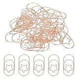PATIKIL 2x1 Inch Large Paper Clip, 20 Pcs Metal Star Paper Clip Wide Rust-Proof Strong Durable Bulk for Office Supplies Document Organization Binder Bookmarks Planner, Rose Gold