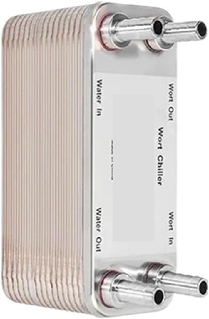 Brazed Plate Heat Exchanger, 40 Plates stainless steel wort chiller homebrew chiller beer cooling coil(Barb)