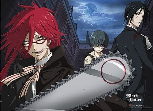 Amazon.co.jp: 黒執事 セバスチャン & シエル & グレル 布製ポスター 