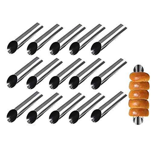 Kchensuply 15Pcs Cream Horn Molds Stainless Steel Cannoli Tubes 5 Inch Large Non-Stick Cannoli Forms For Pastry Cake Croissant Shell Cream Danish Durable Kitchen Baking Accessories #TOP1