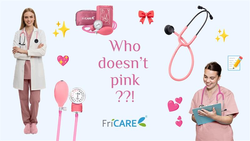 Image of FriCARE Dual Head Stethoscope - Stethoscopes for Nurses, Medical Nursing Students, Paramedics /EMT /LVN /VNA Backup Estetoscopio, Aurora Pink Tube, Stainless Steel Chestpiece