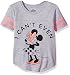 Disney Big Girls' Minnie Mouse Football Fashion Tee, Heather Grey, 7/8