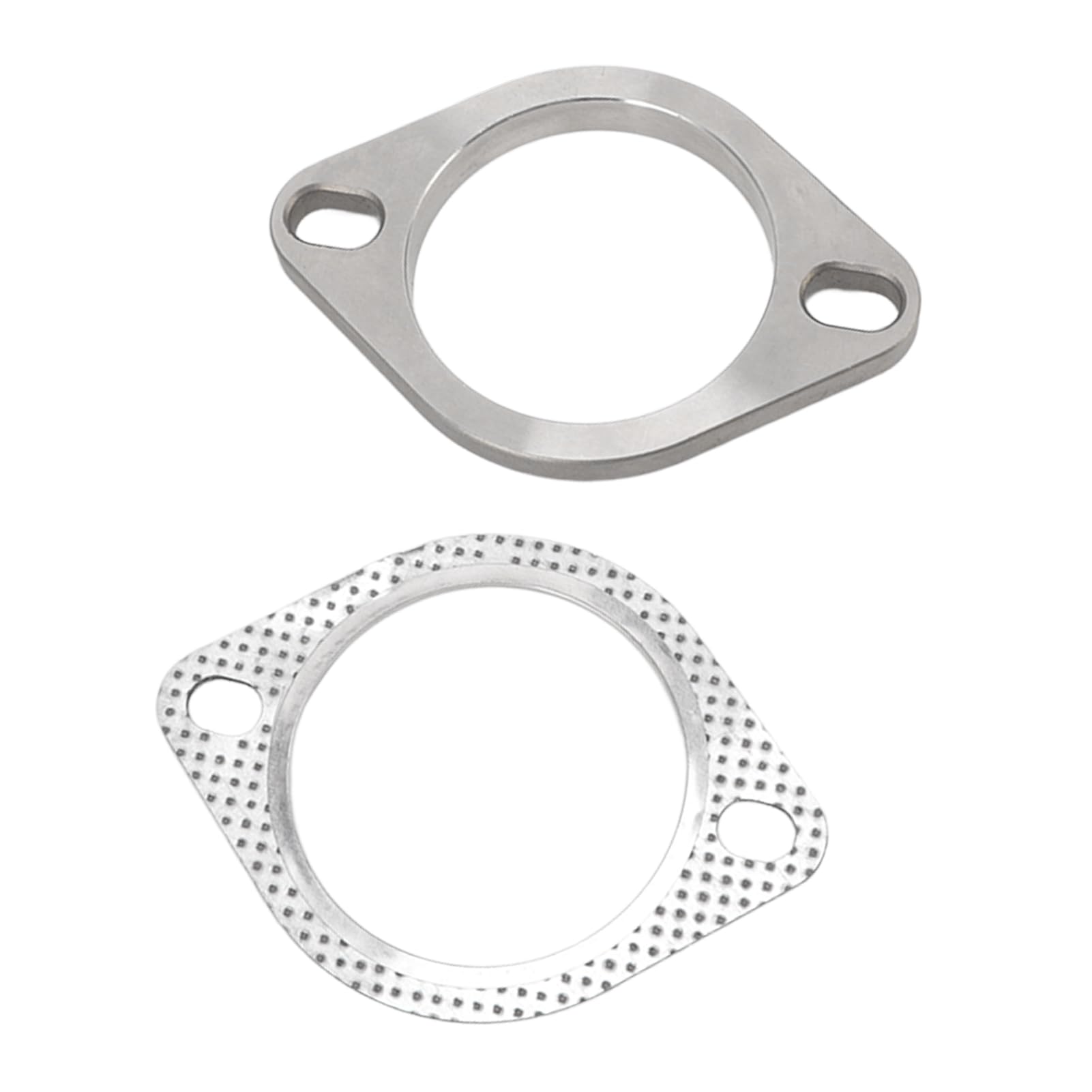 Aramox Kit Flangia Scarico, 3 Pollici Tubo di Scarico Universale con 2 Bulloni (77mm TU-FLN03) per Downpipe, Catback e Headers, Kit di Adattamento per Tubi di Scarico, 3 Inch Unive