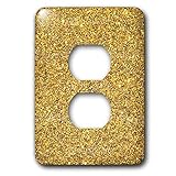 3dRose lsp_221595_6'Print Of Gold Sparkles Glitter 2 Plug Outlet Cover