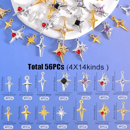 Image of stino Rhinestone Charms for Jewelry Making, Metal Pendants for Necklace Bracelet Earrings