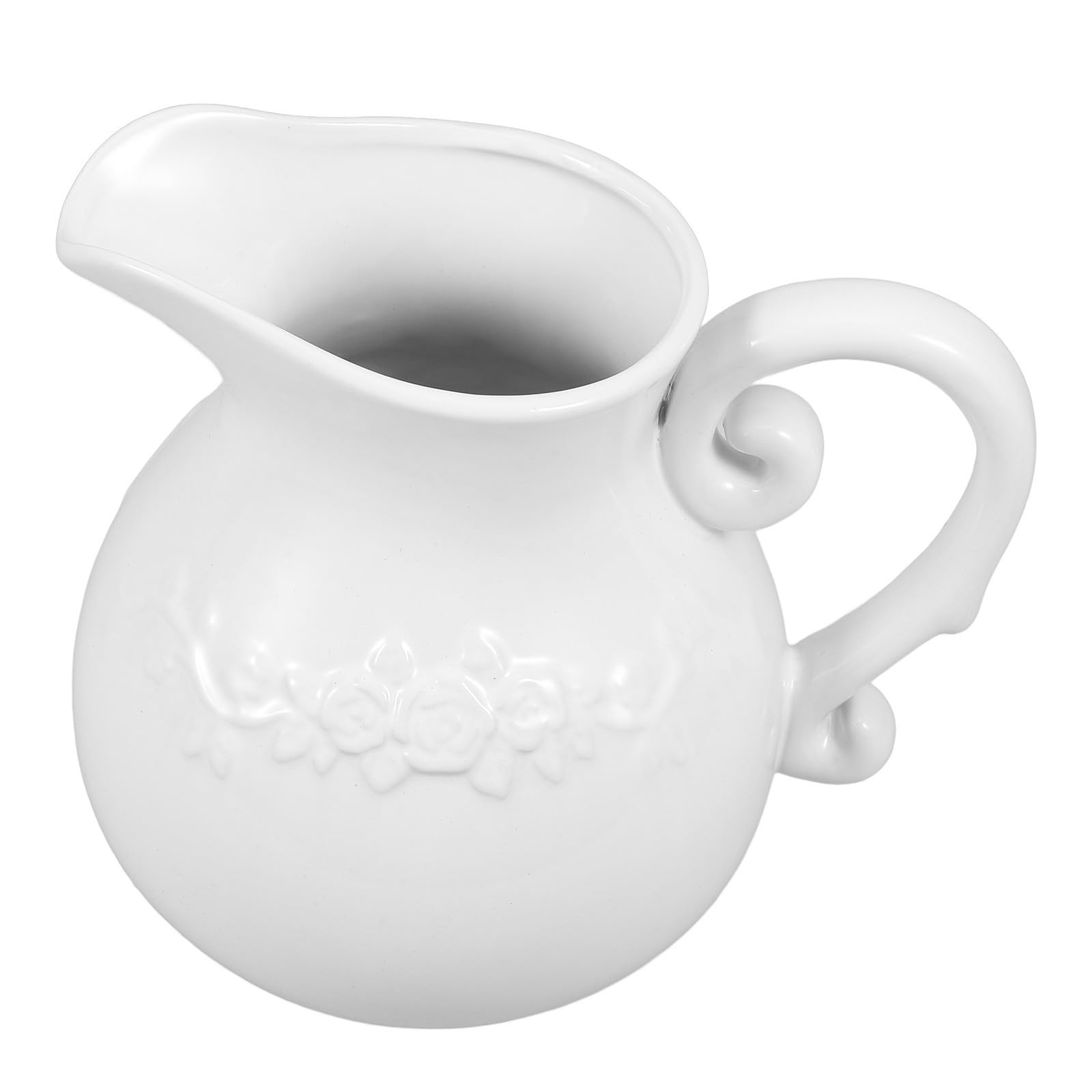 Jarrón de Cerámica Blanco Estilo Vintage Europeo Base Plana
