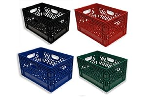 HDPE 4-Pack Stackable Milk Crates: Perfect for Organizing Your Chest Freezer