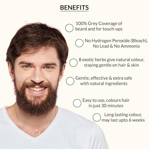 Image of INDUS VALLEY Natural Damage Free Beard Hair Color,Dark Brown - 78ml + 8g