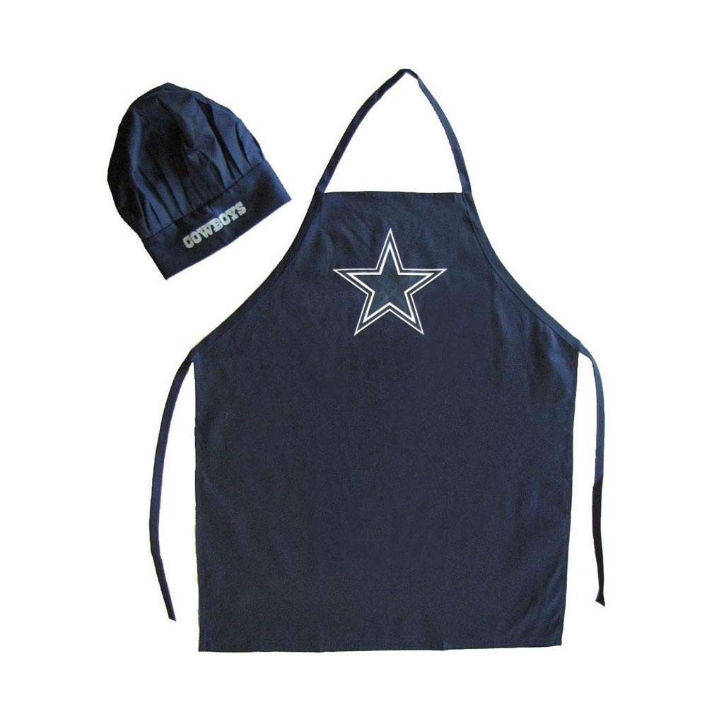 Buy Apron Chef Hat Set for Dallas Cowboys, Adjustable Black Bib Cooking