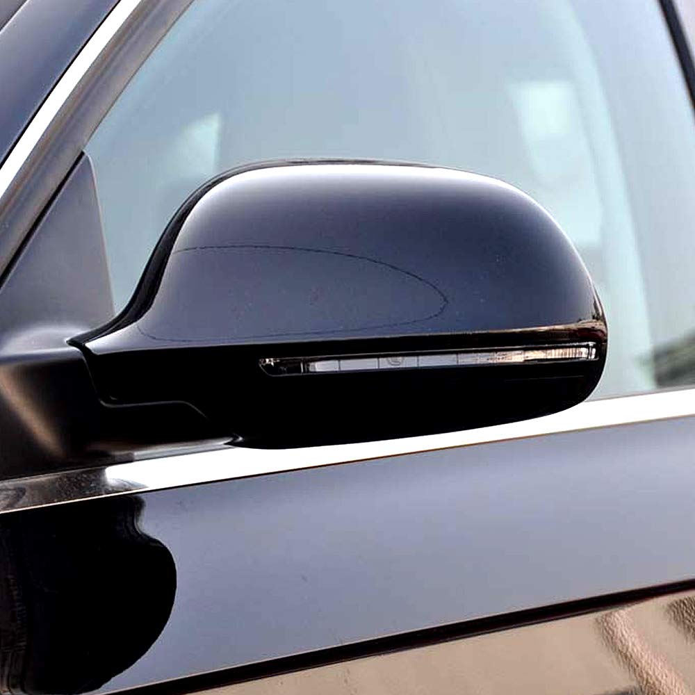 1 paio Tappo di copertura per specchietto retrovisore con alettone laterale adatto Compatibile con AU-DI A3 A4 B8 A5 A6 A8 S8 Q3 senza Side Assist-Nero