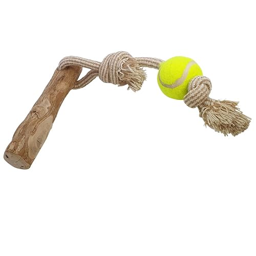 Nobby Juguete para Perros, Madera de café con Cuerda y Bola L, Aprox. 56 cm