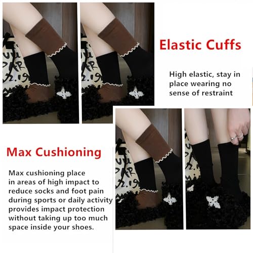 Chaussettes légères pour femmes avec volants anti-compression fins - 7