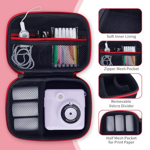 Maleta para cámara infantil Hikkon color negro y rojo miniatura 4