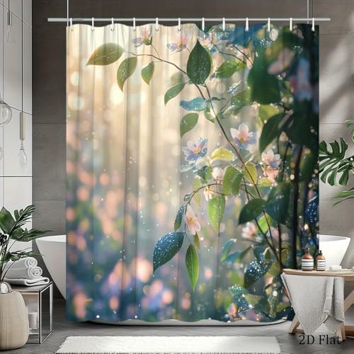 Rideau de douche en polyester anti-éclaboussures pour baignoire lumineuse - 5