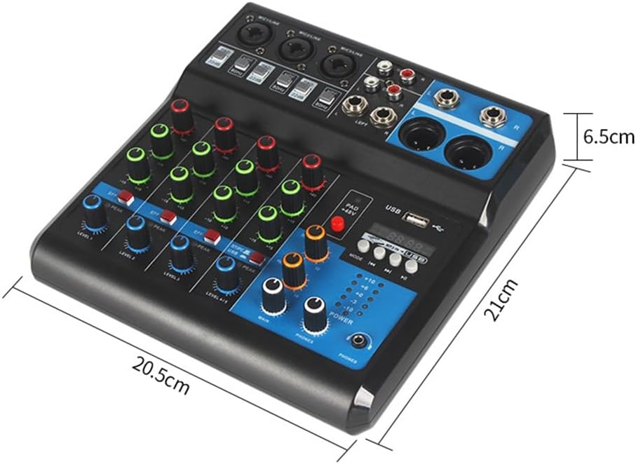 A5 Live SoundCard Mixing Console Mixer for Live Streaming DJ Audio Equipment Professional Audio 5Channel Sound Mixer(US)