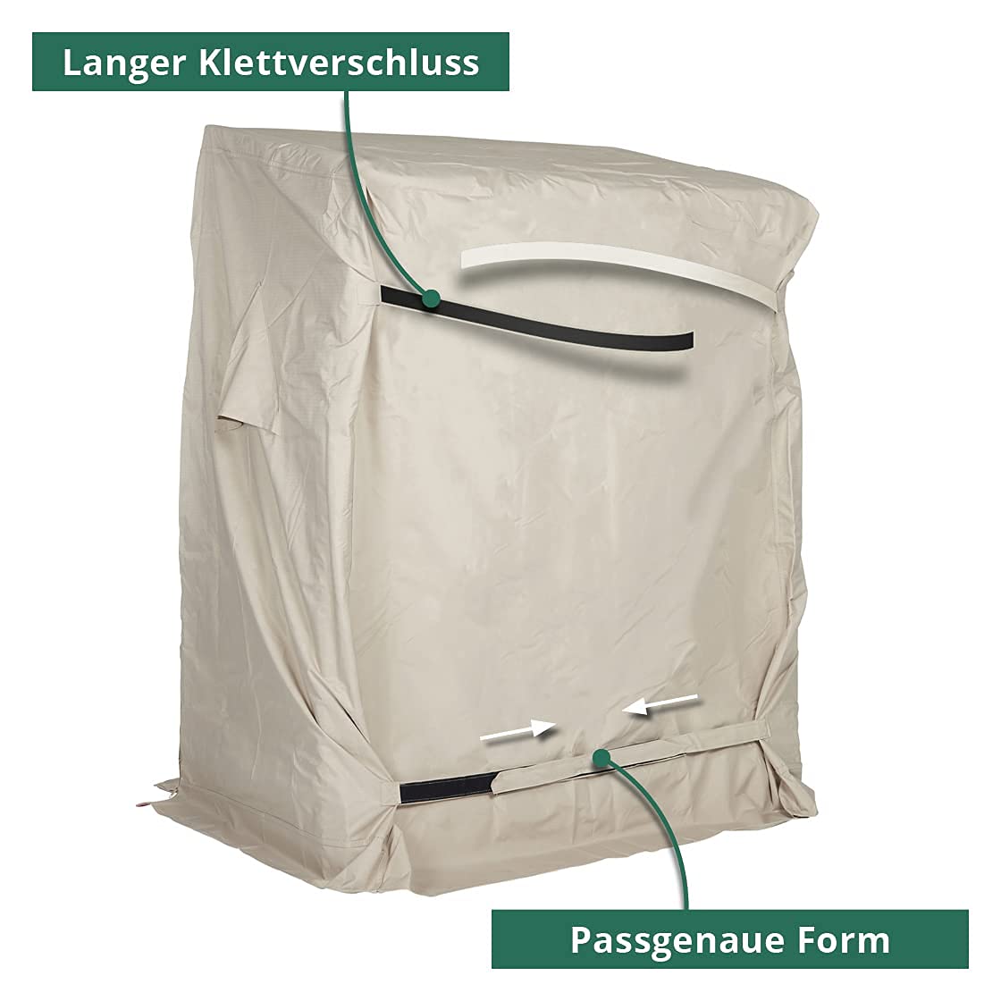 Strandkorb Schutzhülle | Größe L - 135cm | Wetterfeste Strandkorbhülle Oxford 600D in Anthrazit | wasserdichte Abdeckhaube mit UV-Schutz