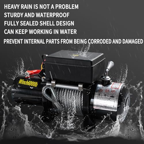 Winche Eléctrico para Auto 12V con Cable de Acero 4000lb miniatura 5