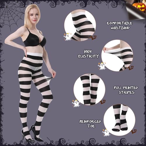 MANZI Horizontal Striped Tights for Women Pack of 23