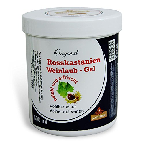 Preisvergleich Produktbild Rosskastanien Weinlaub Gel 500ml Naturhof Kamper Menthol Beine Venen Creme Hautpflege