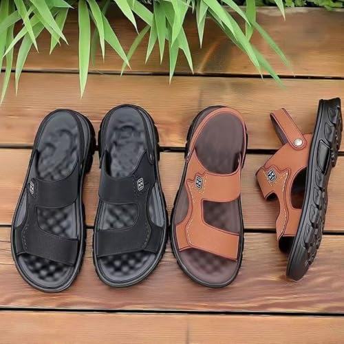 Premium Comfort Leather Cut Out Flip-back Convertible Outdoor Sandals Sildes Summer Slippers For Men Indoor Footwear4