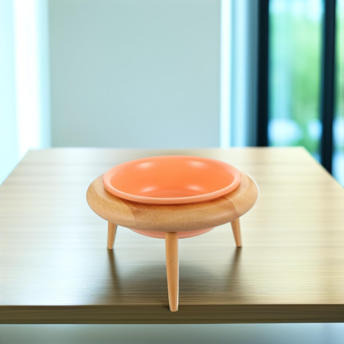 Kisangel 1set Elevated Cat Food Bowl Ceramic Cat Feeding Dish with Stand Neck Protection Design Capacity Stylish Pet Bowl for Home Decor