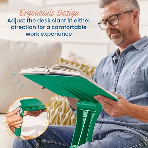 Image of ECR4Kids The Surf Folding Portable Activity Lap Desk, Adjustable, Flexible Seating, Green