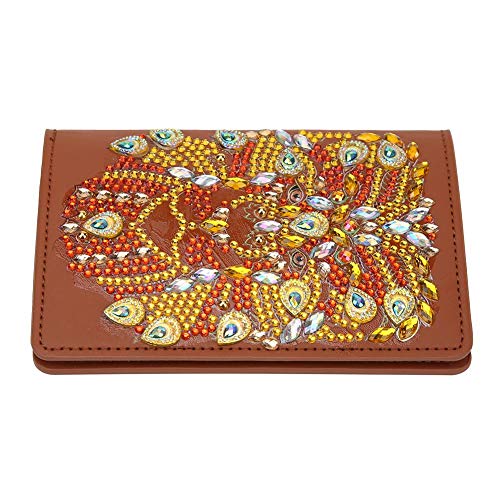 Porta-passaporte de couro com pintura diamante 5D, capa para passaporte, capa para passaporte, capa