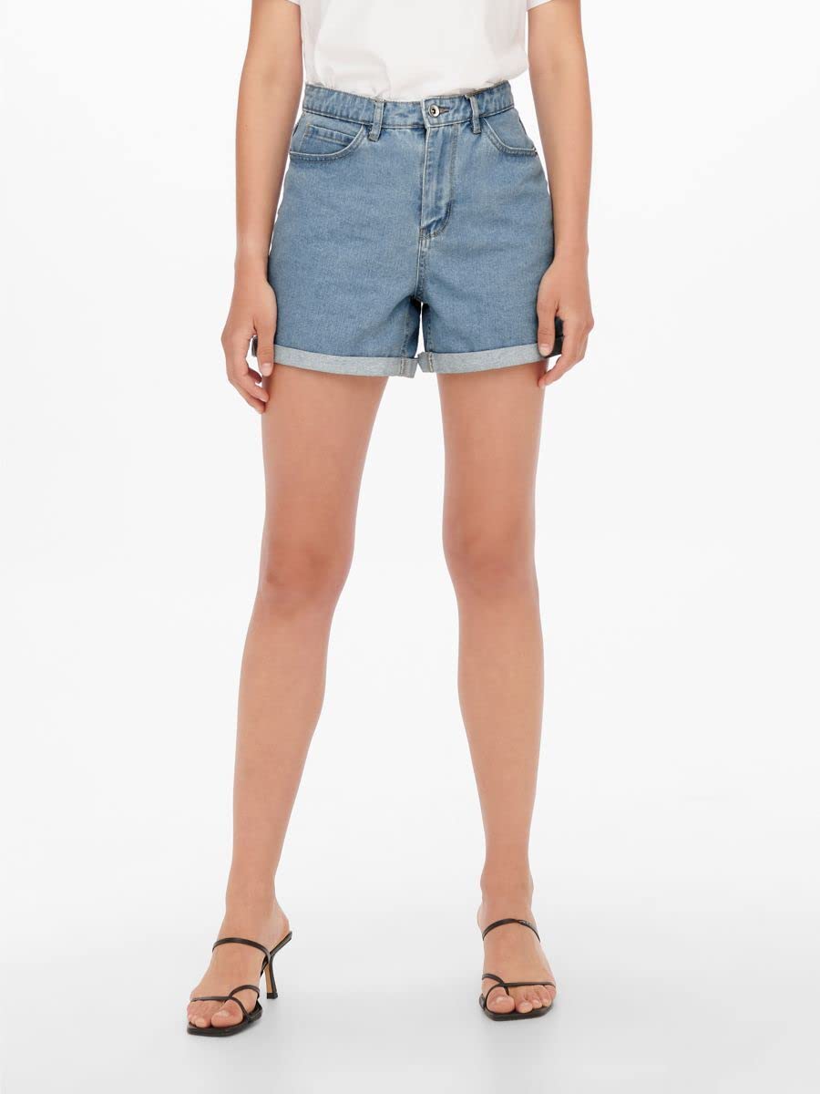 ONLY Short en Denim ONLPHINE Taille Haute Regular Fit Short en Denim