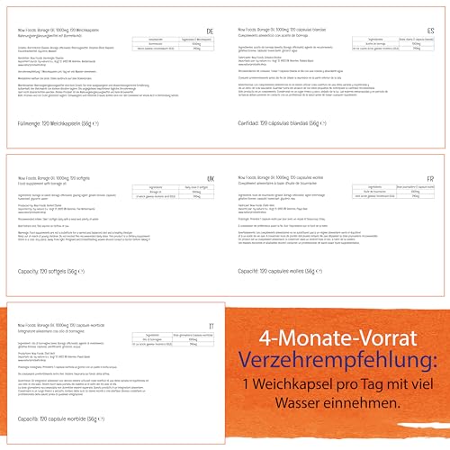 Now Foods, Borage Oil (Borretschöl), 1000mg, 120 Weichkapseln, Laborgeprüft, Sojafrei, Glutenfrei, ohne Gentechnik