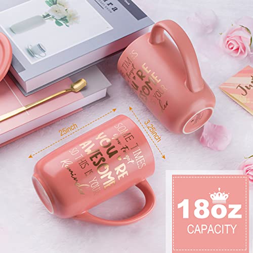 Thank-You-Gifts-for-Women-18oz-Large-Pink-Coffee-Cup-Printed-with-Gold-Sometimes-You-Forget-Youre-Awesome-Mug-Inspirational-Birthday-Mothers-Day-Gift-for-Mom-Wife-Daughter-Sister-Friends-Gift-Box