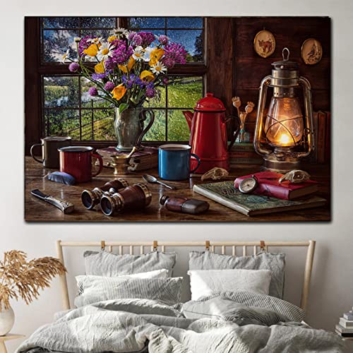 Art Peinture Épices Vase d'Antan : Impression Toile Premium KEBIA 60x80cm Décoration Murale Salon