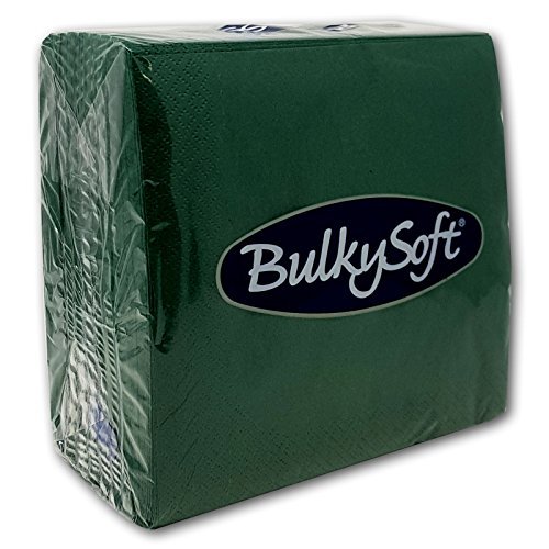 Paper Serviettes Soft Napkins 33x33cm 2PLY BulkySoft Solid Colours Choose Colours (Green)