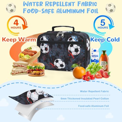 Image of CAMTOP Lunch Box Kids Boys Insulated Lunch Cooler Bag Reusable Lunch Tote Kit for School Travel