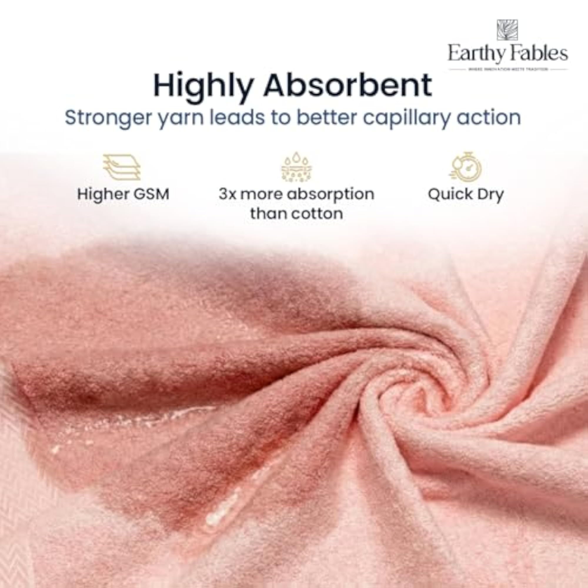 Bamboo Towel Set, 1 Bath Towel & 2 Hand Towels