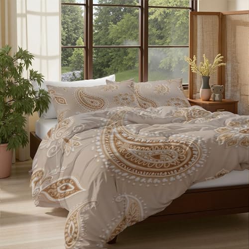 Housse de couette 140x200 motif cachemire pour une chambre d'adulte ou d'enfant chaleureuse - 3