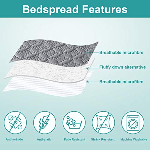 Hansleep Quilt Set Ultrasonic Lightweight Bed Decor Coverlet Set Comforter Bedding Cover Bedspread For All Season Use (Grey Clover, King 106X96 Inches) #TOP5