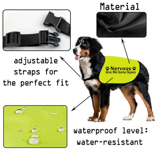 Nervous Anxious Dog Jacket Vest - Give Me Some Space Alert Slogan Warning - Rescue & Anxious Dogs Gift (Large) - Image 3