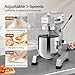 ROVSUN 10Qt Commercial Food Mixer, 550W Electric Commercial Stand Mixer Heavy Duty with Adjustable 3 Speed, Stainless Steel Bowl, Dough Hooks Whisk Beater, Perfect for Bakery Pizzeria Restaurants
