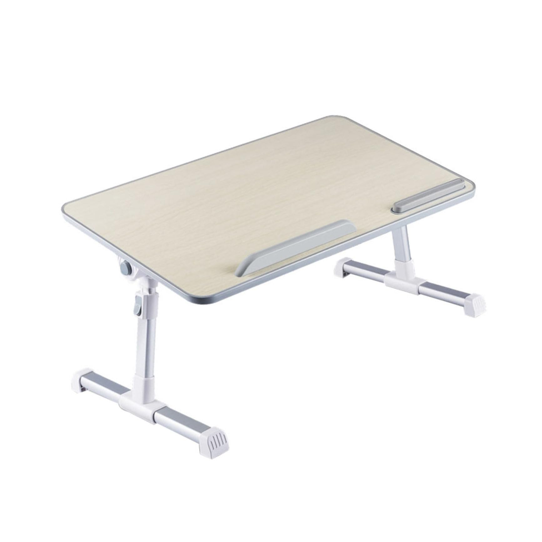 Bureau pliable beige en bois PLAFOPE avec surface réglable pour ordinateur