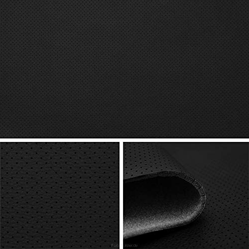 Similpelle traforato tessuto auto rivestito rivestimento in tessuto baldacchino pelle (nero)