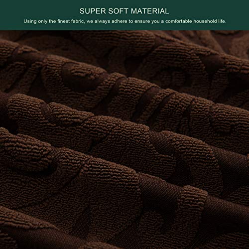 Chun Yi 1 Piece Stretch Sofa Slipcover Jacquard Damask Loveseat Cover, Elegant Couch Covers, Durable Furniture Protector For Living Room Kids, Pets(Medium,Chocolate) #TOP3